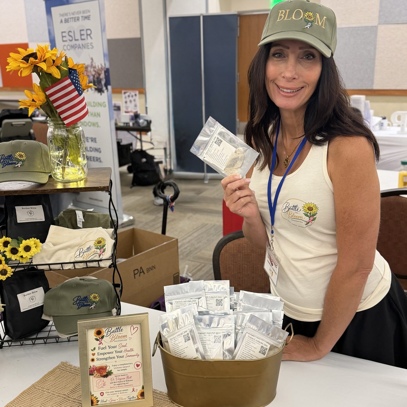Our founder at a Battle to Bloom event