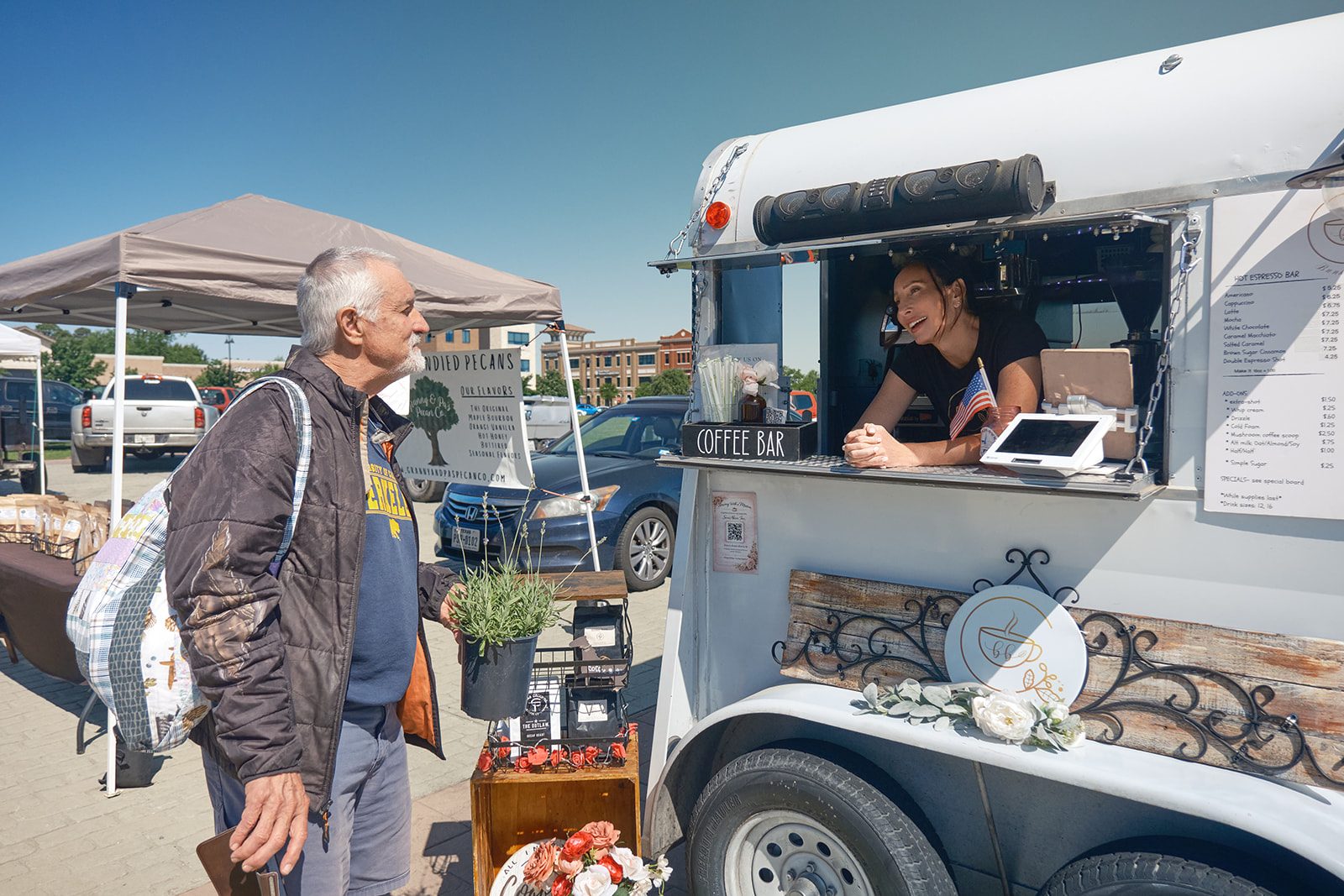 Bunker Brew coffee trailer serving guests at an event